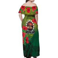 Cook Islands ANDAC Day Family Matching Off Shoulder Maxi Dress and Hawaiian Shirt Honor and Remember Soliders-Forever in My Thoughts Grunge Style LT03 - Polynesian Pride