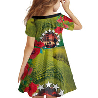 Cook Islands ANDAC Day Family Matching Off Shoulder Short Dress and Hawaiian Shirt Honor and Remember Soliders-Forever in My Thoughts Grunge Style LT03 - Polynesian Pride