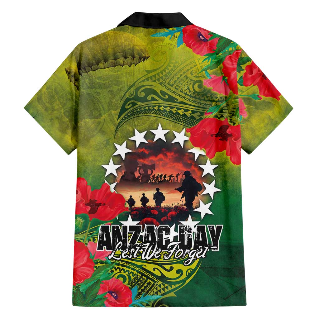 Cook Islands ANDAC Day Family Matching Puletasi and Hawaiian Shirt Honor and Remember Soliders-Forever in My Thoughts Grunge Style LT03 - Polynesian Pride