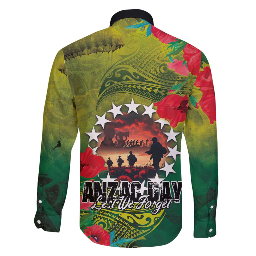 Cook Islands ANDAC Day Family Matching Puletasi and Hawaiian Shirt Honor and Remember Soliders-Forever in My Thoughts Grunge Style LT03 - Polynesian Pride