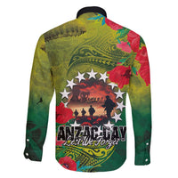 Cook Islands ANDAC Day Family Matching Summer Maxi Dress and Hawaiian Shirt Honor and Remember Soliders-Forever in My Thoughts Grunge Style LT03 - Polynesian Pride