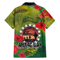 Cook Islands ANDAC Day Family Matching Tank Maxi Dress and Hawaiian Shirt Honor and Remember Soliders-Forever in My Thoughts Grunge Style LT03 - Polynesian Pride