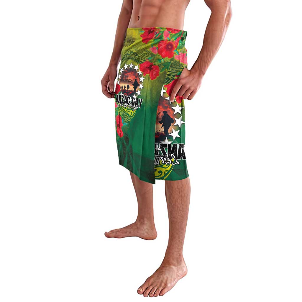 Cook Islands ANDAC Day Lavalava Honor and Remember Soliders-Forever in My Thoughts Grunge Style