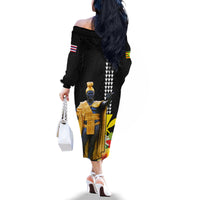 Hawaii King Kamehameha Day Family Matching Off The Shoulder Long Sleeve Dress and Hawaiian Shirt Kanaka Maoli Hibiscus Flower and Kakau Pattern LT03 - Polynesian Pride