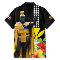 Hawaii King Kamehameha Day Family Matching Short Sleeve Bodycon Dress and Hawaiian Shirt Kanaka Maoli Hibiscus Flower and Kakau Pattern LT03 - Polynesian Pride