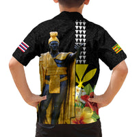 Hawaii King Kamehameha Day Family Matching Summer Maxi Dress and Hawaiian Shirt Kanaka Maoli Hibiscus Flower and Kakau Pattern LT03 - Polynesian Pride