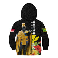 Hawaii King Kamehameha Day Kid Hoodie Kanaka Maoli Hibiscus Flower and Kakau Pattern LT03 - Polynesian Pride