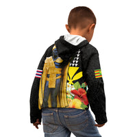Hawaii King Kamehameha Day Kid Hoodie Kanaka Maoli Hibiscus Flower and Kakau Pattern LT03 - Polynesian Pride