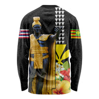 Hawaii King Kamehameha Day Long Sleeve Shirt Kanaka Maoli Hibiscus Flower and Kakau Pattern LT03 - Polynesian Pride
