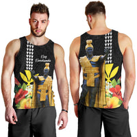 Hawaii King Kamehameha Day Men Tank Top Kanaka Maoli Hibiscus Flower and Kakau Pattern LT03 - Polynesian Pride