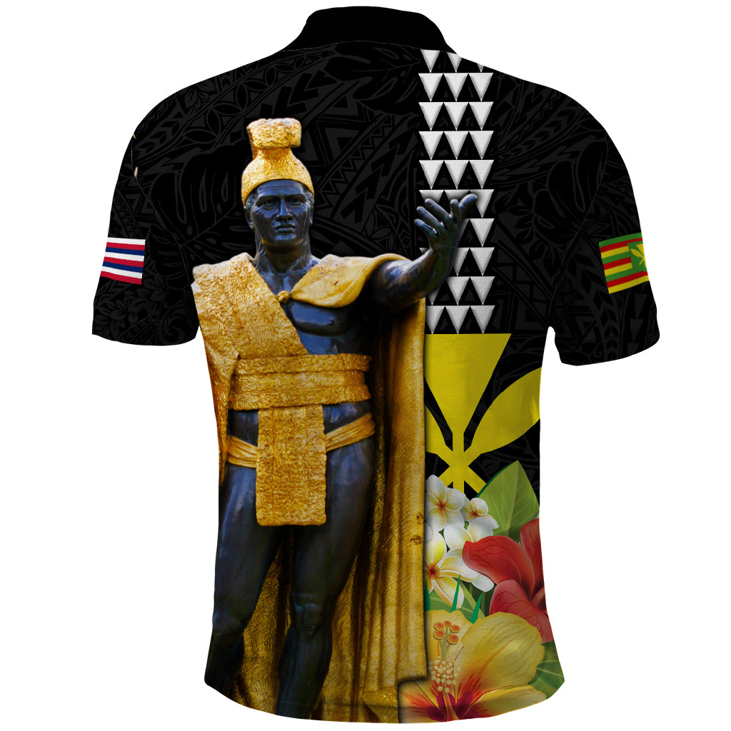 Hawaii King Kamehameha Day Polo Shirt Kanaka Maoli Hibiscus Flower and Kakau Pattern LT03 - Polynesian Pride