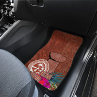 Chamorro Biba Guam Car Mats Latte Stone Tribal and Hibiscus Flower Tapa Pattern