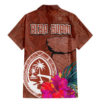Chamorro Biba Guam Family Matching Mermaid Dress and Hawaiian Shirt Latte Stone Tribal and Hibiscus Flower Tapa Pattern LT03 - Polynesian Pride