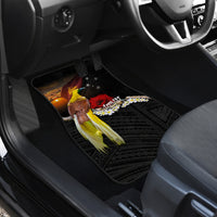 Papua New Guinea Remembrance Day Car Mats Bird of Paradise Plumeria Flower and Polynesian Pattern LT03 - Polynesian Pride