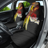 Papua New Guinea Remembrance Day Car Seat Cover Bird of Paradise Plumeria Flower and Polynesian Pattern LT03 - Polynesian Pride