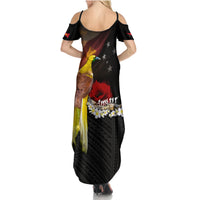 Papua New Guinea Remembrance Day Family Matching Summer Maxi Dress and Hawaiian Shirt Bird of Paradise Plumeria Flower and Polynesian Pattern LT03 - Polynesian Pride