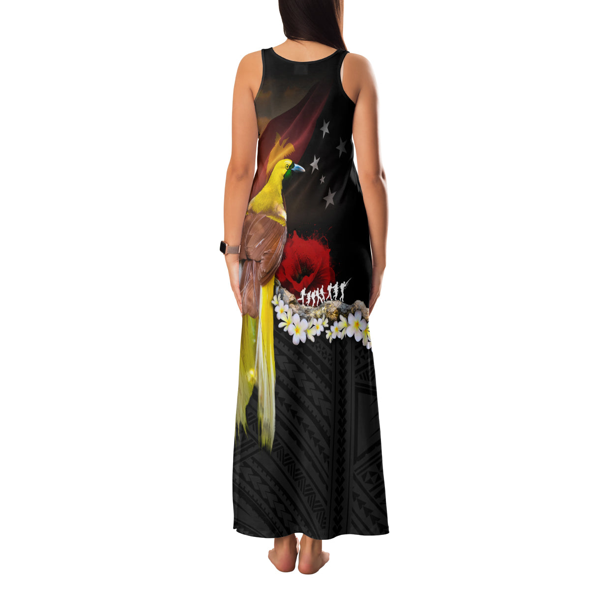Papua New Guinea Remembrance Day Family Matching Tank Maxi Dress and Hawaiian Shirt Bird of Paradise Plumeria Flower and Polynesian Pattern LT03 - Polynesian Pride