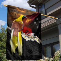 Papua New Guinea Remembrance Day Garden Flag Bird of Paradise Plumeria Flower and Polynesian Pattern LT03 - Polynesian Pride