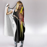 Papua New Guinea Remembrance Day Hooded Blanket Bird of Paradise Plumeria Flower and Polynesian Pattern LT03 - Polynesian Pride