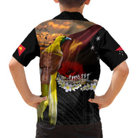 Papua New Guinea Remembrance Day Kid Hawaiian Shirt Bird of Paradise Plumeria Flower and Polynesian Pattern LT03 - Polynesian Pride