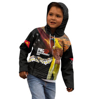 Papua New Guinea Remembrance Day Kid Hoodie Bird of Paradise Plumeria Flower and Polynesian Pattern LT03 - Polynesian Pride