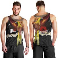 Papua New Guinea Remembrance Day Men Tank Top Bird of Paradise Plumeria Flower and Polynesian Pattern LT03 - Polynesian Pride