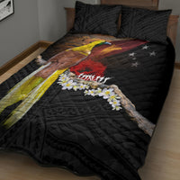 Papua New Guinea Remembrance Day Quilt Bed Set Bird of Paradise Plumeria Flower and Polynesian Pattern LT03 - Polynesian Pride