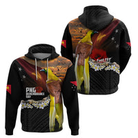Papua New Guinea Remembrance Day Zip Hoodie Bird of Paradise Plumeria Flower and Polynesian Pattern LT03 - Polynesian Pride