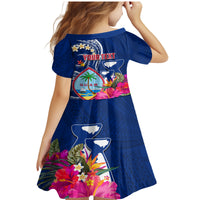 Personalised Guam Liberation Family Matching Mermaid Dress and Hawaiian Shirt Latte Stone and Guahan Seal Jungle Flower LT03 - Polynesian Pride