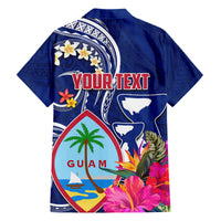 Personalised Guam Liberation Family Matching Off Shoulder Maxi Dress and Hawaiian Shirt Latte Stone and Guahan Seal Jungle Flower LT03 - Polynesian Pride