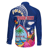 Personalised Guam Liberation Family Matching Short Sleeve Bodycon Dress and Hawaiian Shirt Latte Stone and Guahan Seal Jungle Flower LT03 - Polynesian Pride
