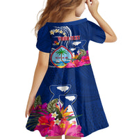 Personalised Guam Liberation Family Matching Summer Maxi Dress and Hawaiian Shirt Latte Stone and Guahan Seal Jungle Flower LT03 - Polynesian Pride