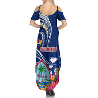 Personalised Guam Liberation Family Matching Summer Maxi Dress and Hawaiian Shirt Latte Stone and Guahan Seal Jungle Flower LT03 - Polynesian Pride