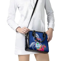 Personalised Guam Liberation Shoulder Handbag Latte Stone and Guahan Seal Jungle Flower