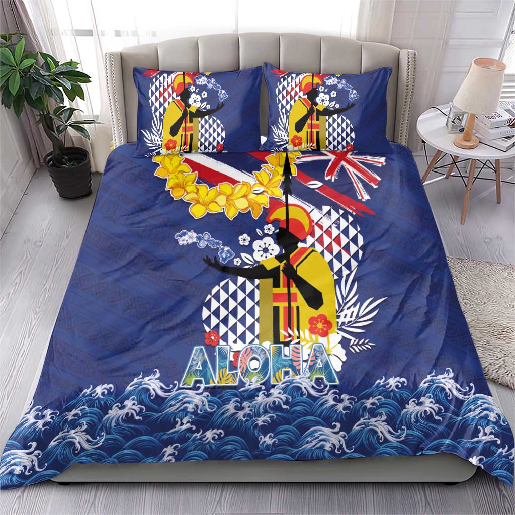 Hawaii King Kamehameha Day Bedding Set Lei Sea Waves Polynesian Tapa Pattern LT03 - Polynesian Pride