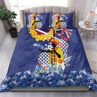 Hawaii King Kamehameha Day Bedding Set Lei Sea Waves Polynesian Tapa Pattern LT03 - Polynesian Pride