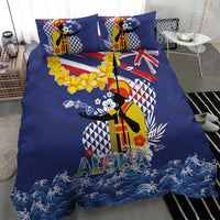 Hawaii King Kamehameha Day Bedding Set Lei Sea Waves Polynesian Tapa Pattern LT03 - Polynesian Pride