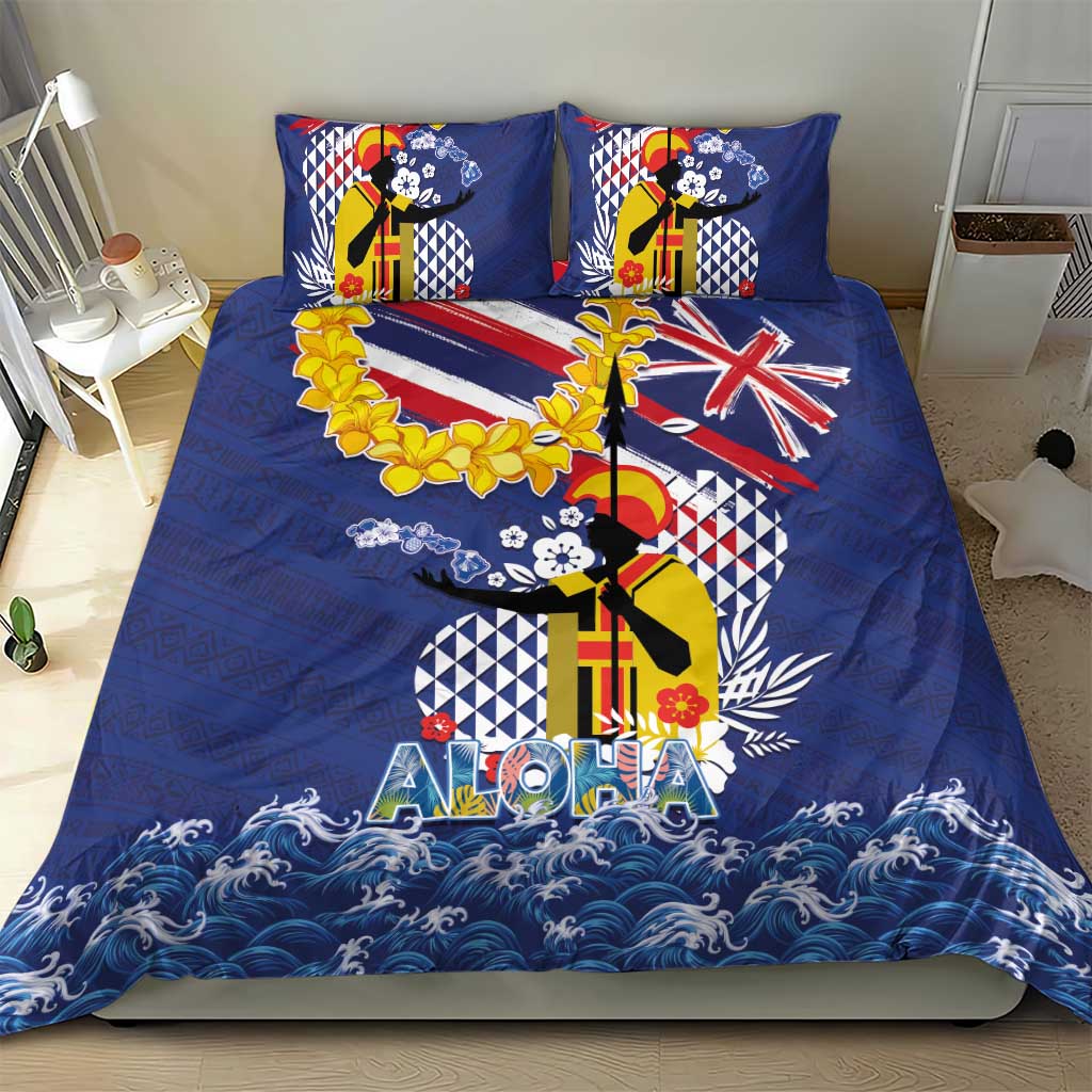 Hawaii King Kamehameha Day Bedding Set Lei Sea Waves Polynesian Tapa Pattern LT03 - Polynesian Pride