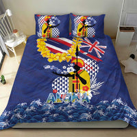 Hawaii King Kamehameha Day Bedding Set Lei Sea Waves Polynesian Tapa Pattern LT03 - Polynesian Pride