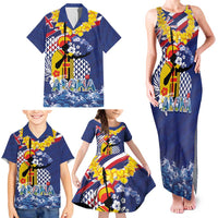 Hawaii King Kamehameha Day Family Matching Tank Maxi Dress and Hawaiian Shirt Lei Sea Waves Polynesian Tapa Pattern LT03 - Polynesian Pride