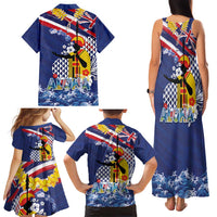 Hawaii King Kamehameha Day Family Matching Tank Maxi Dress and Hawaiian Shirt Lei Sea Waves Polynesian Tapa Pattern LT03 - Polynesian Pride