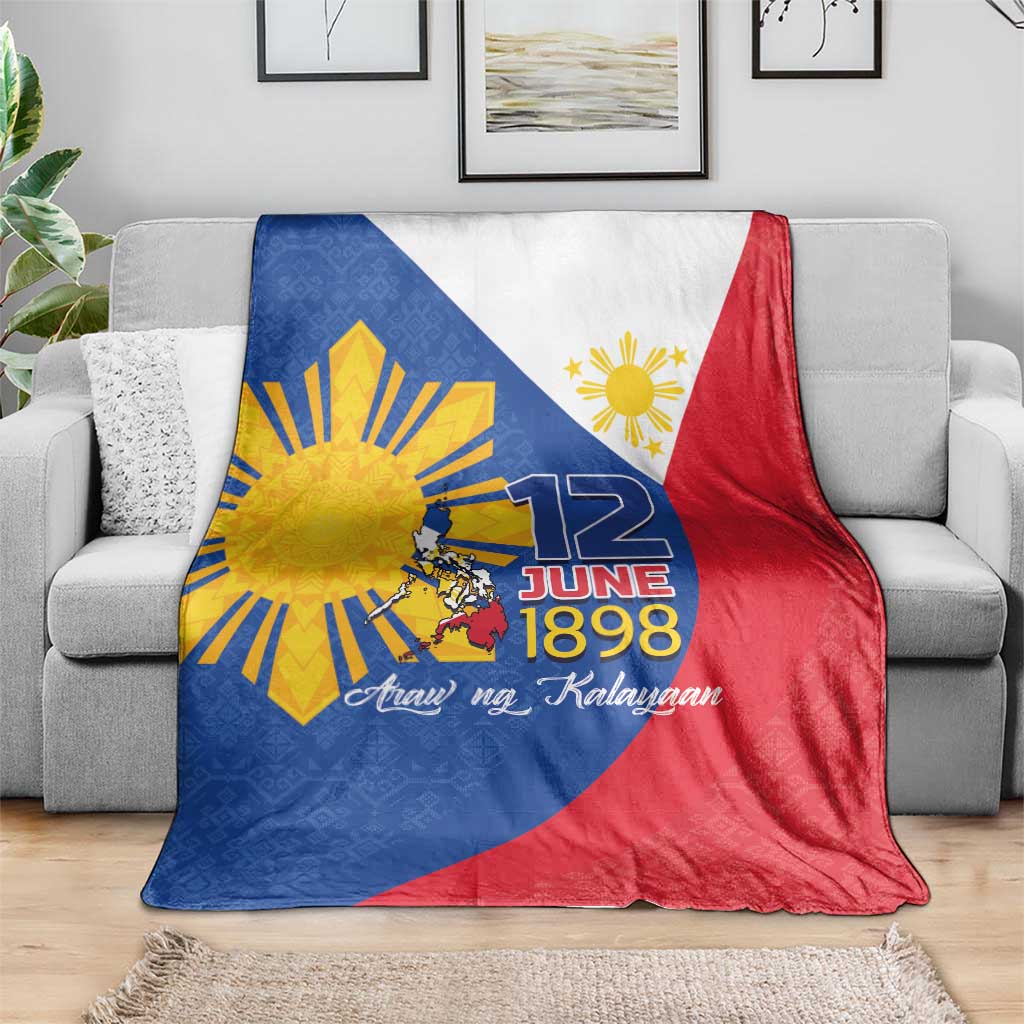 Philippines Independence Day Blanket Araw ng Kalayaan Polynesian Sun and YAKAN Pattern LT03 - Polynesian Pride
