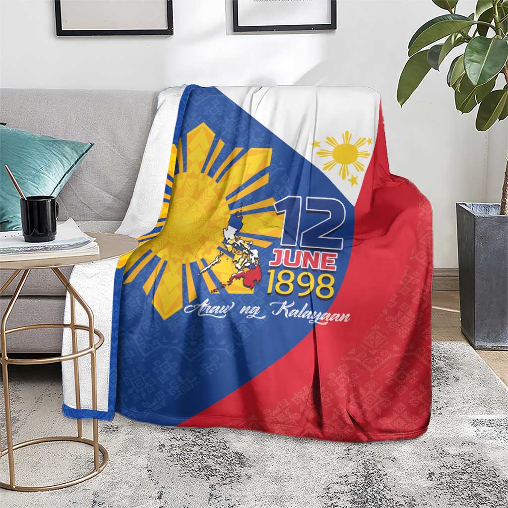 Philippines Independence Day Blanket Araw ng Kalayaan Polynesian Sun and YAKAN Pattern LT03 - Polynesian Pride