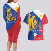 Philippines Independence Day Couples Matching Long Sleeve Bodycon Dress and Hawaiian Shirt Araw ng Kalayaan Polynesian Sun and YAKAN Pattern LT03 - Polynesian Pride