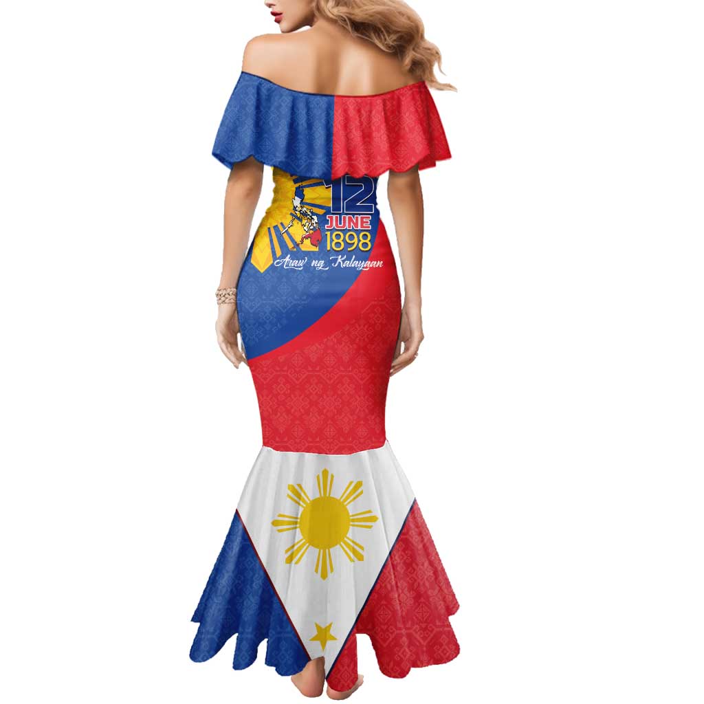 Philippines Independence Day Family Matching Mermaid Dress and Hawaiian Shirt Araw ng Kalayaan Polynesian Sun and YAKAN Pattern LT03 - Polynesian Pride