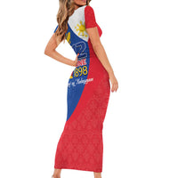 Philippines Independence Day Family Matching Short Sleeve Bodycon Dress and Hawaiian Shirt Araw ng Kalayaan Polynesian Sun and YAKAN Pattern LT03 - Polynesian Pride