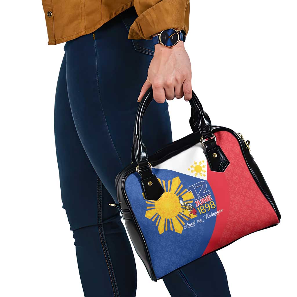 Philippines Independence Day Shoulder Handbag Araw ng Kalayaan Polynesian Sun and YAKAN Pattern