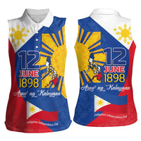 Philippines Independence Day Women Sleeveless Polo Shirt Araw ng Kalayaan Polynesian Sun and YAKAN Pattern LT03 - Polynesian Pride