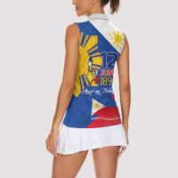 Philippines Independence Day Women Sleeveless Polo Shirt Araw ng Kalayaan Polynesian Sun and YAKAN Pattern LT03 - Polynesian Pride