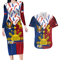 Philippines Independence Day 126th Anniversary Couples Matching Long Sleeve Bodycon Dress and Hawaiian Shirt Polynesian Pattern National Flag Style LT03 Red - Polynesian Pride